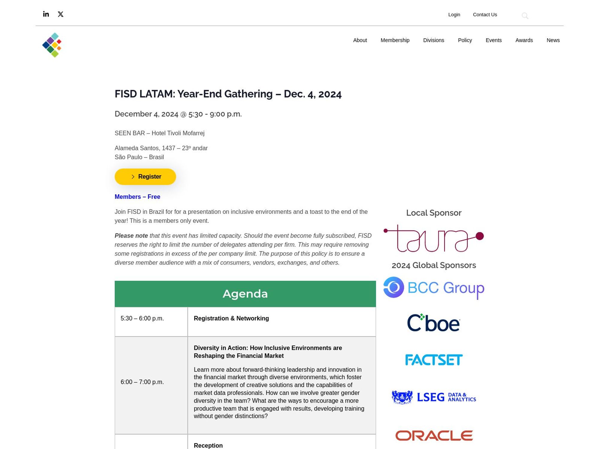 FISD LATAM: Year-End Gathering website