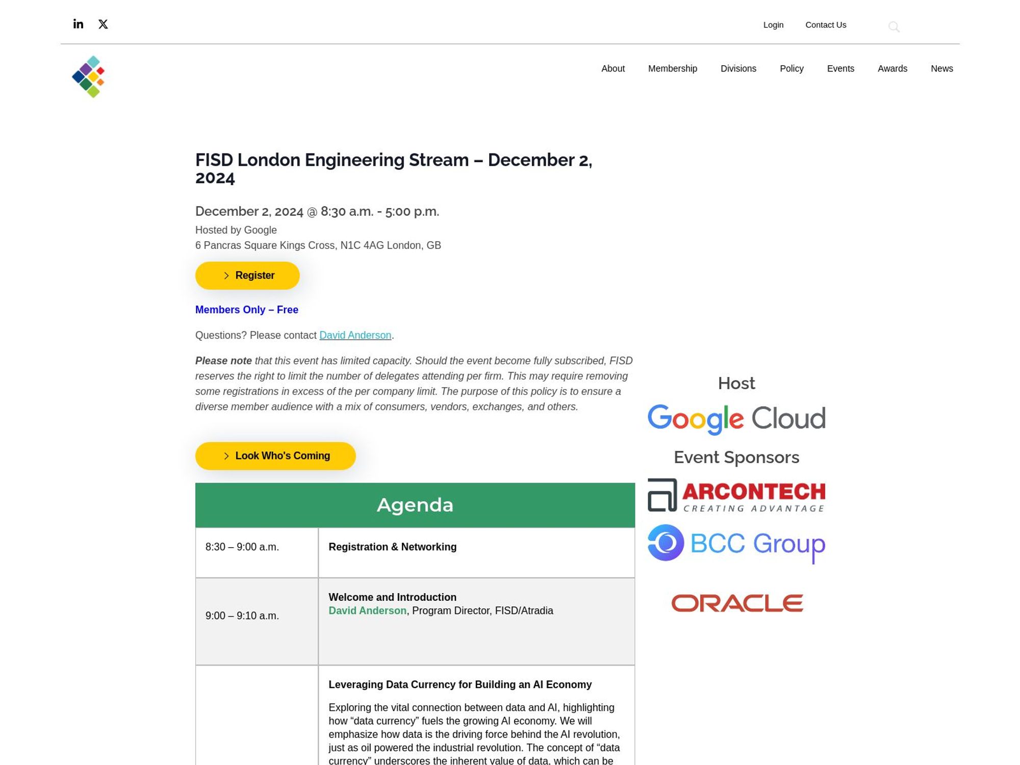 FISD London Engineering Stream website