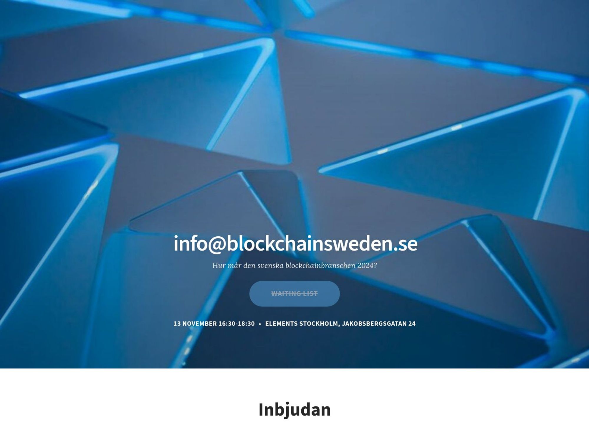 Blockchain Sweden Creation Event screenshot