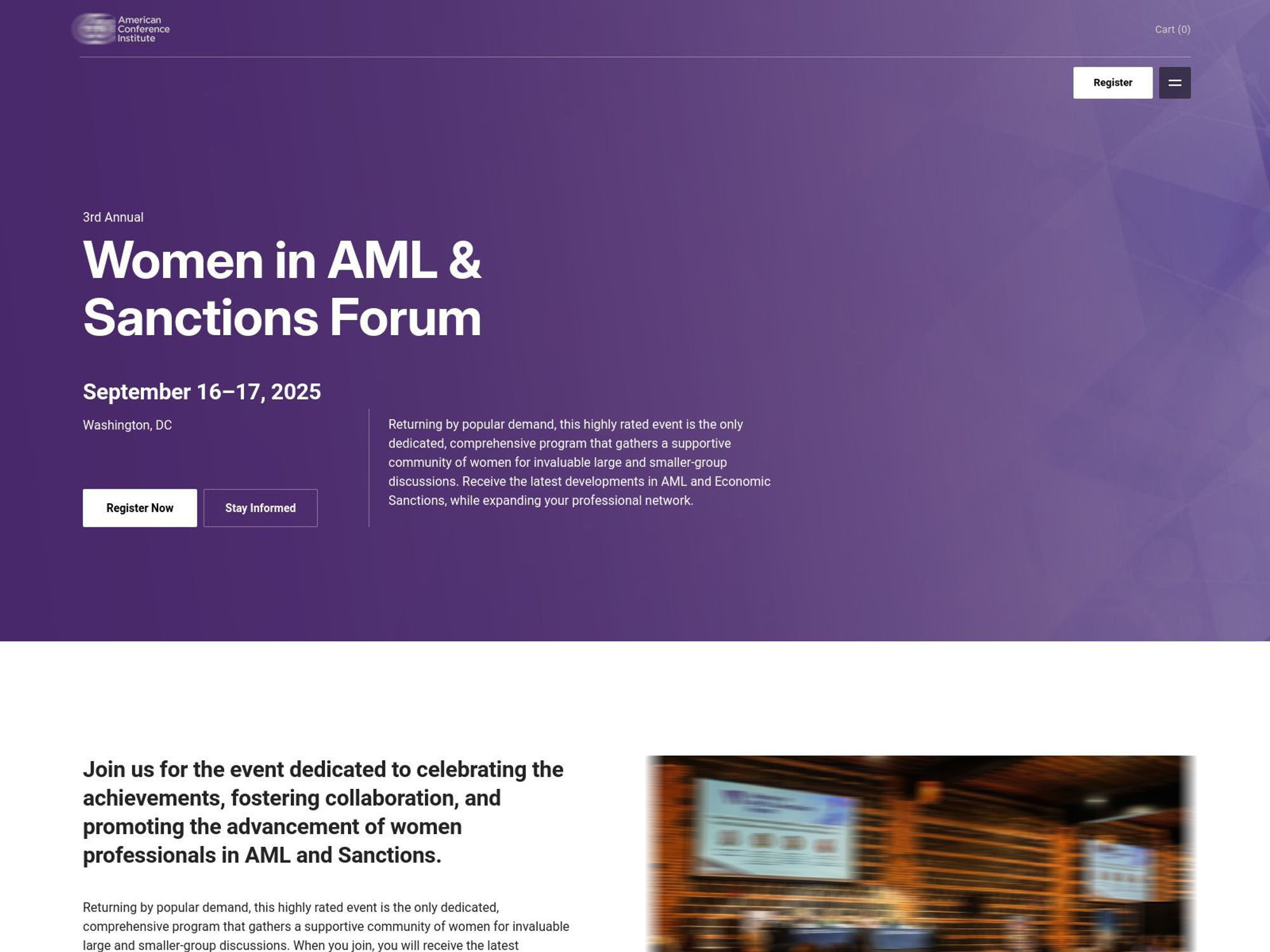 3rd Annual Women in AML & Sanctions Forum website