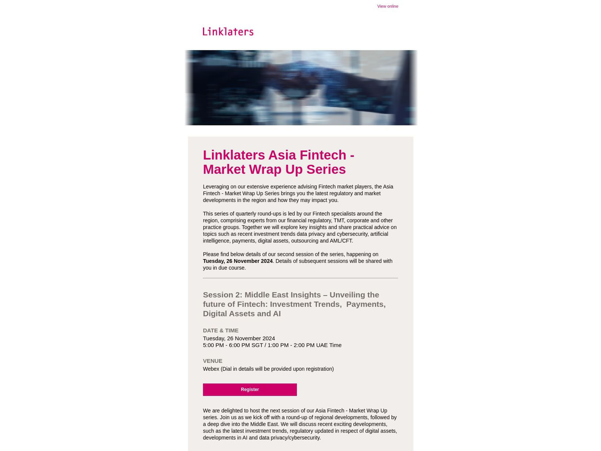 Linklaters Asia Fintech - Investment Trends, Payments, Digital Assets and AI website