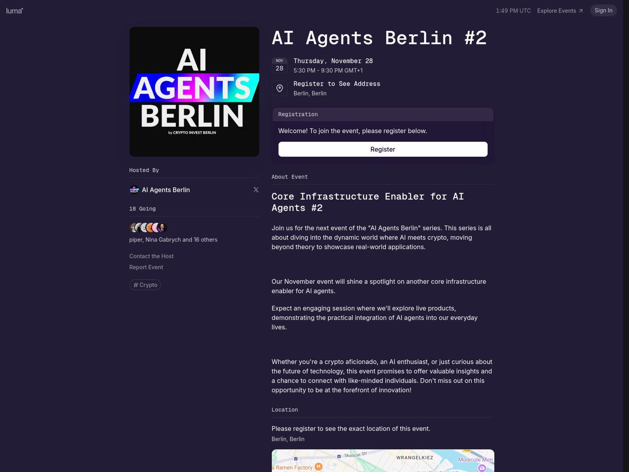 AI Agents Berlin #2 website