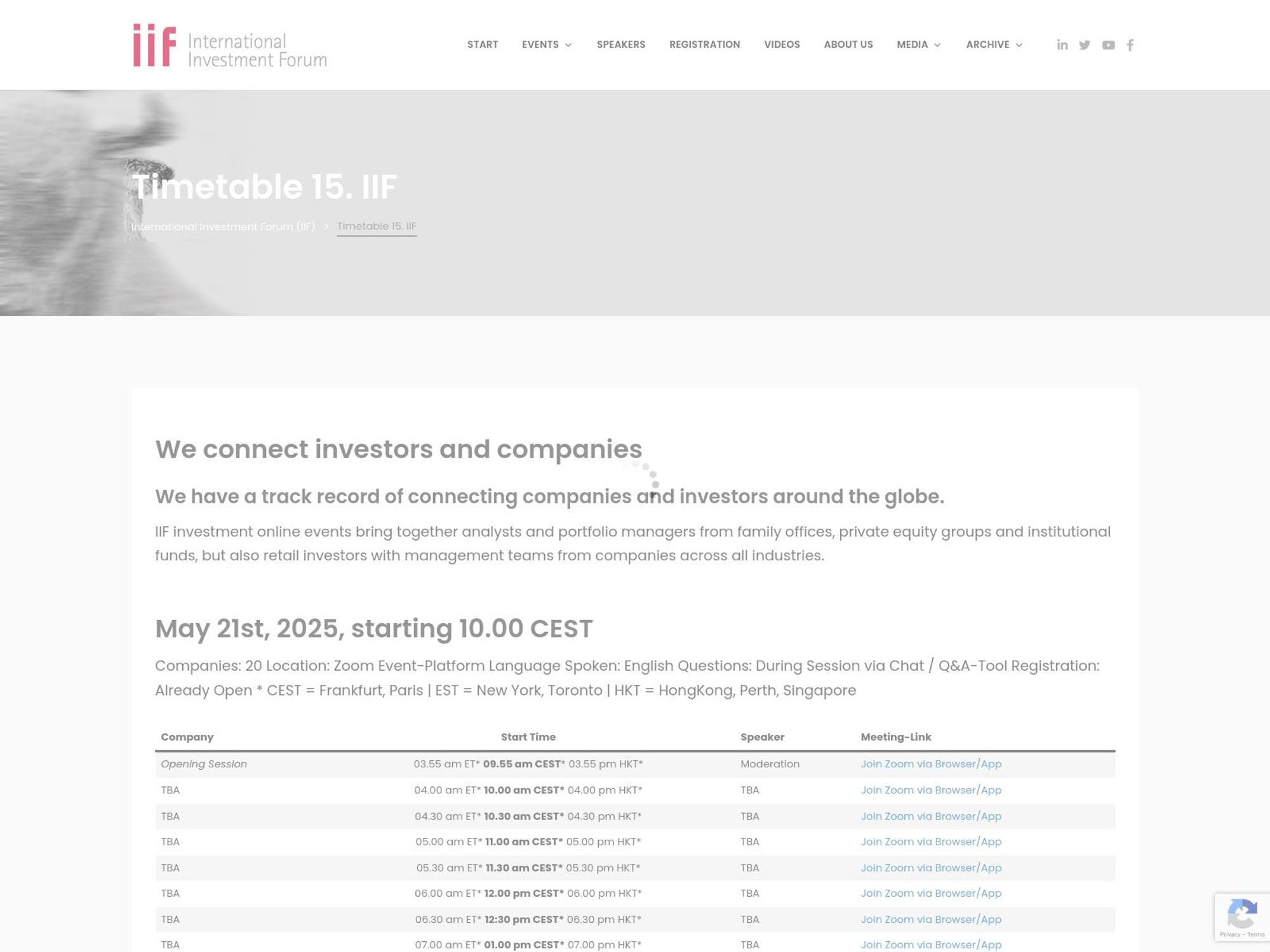 15. IIF - International Investment Forum website