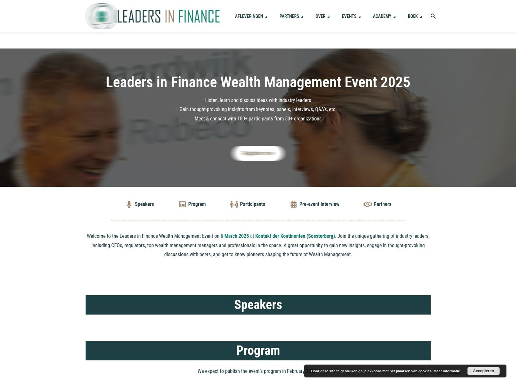 Leaders in Finance Wealth Management Event 2025 website