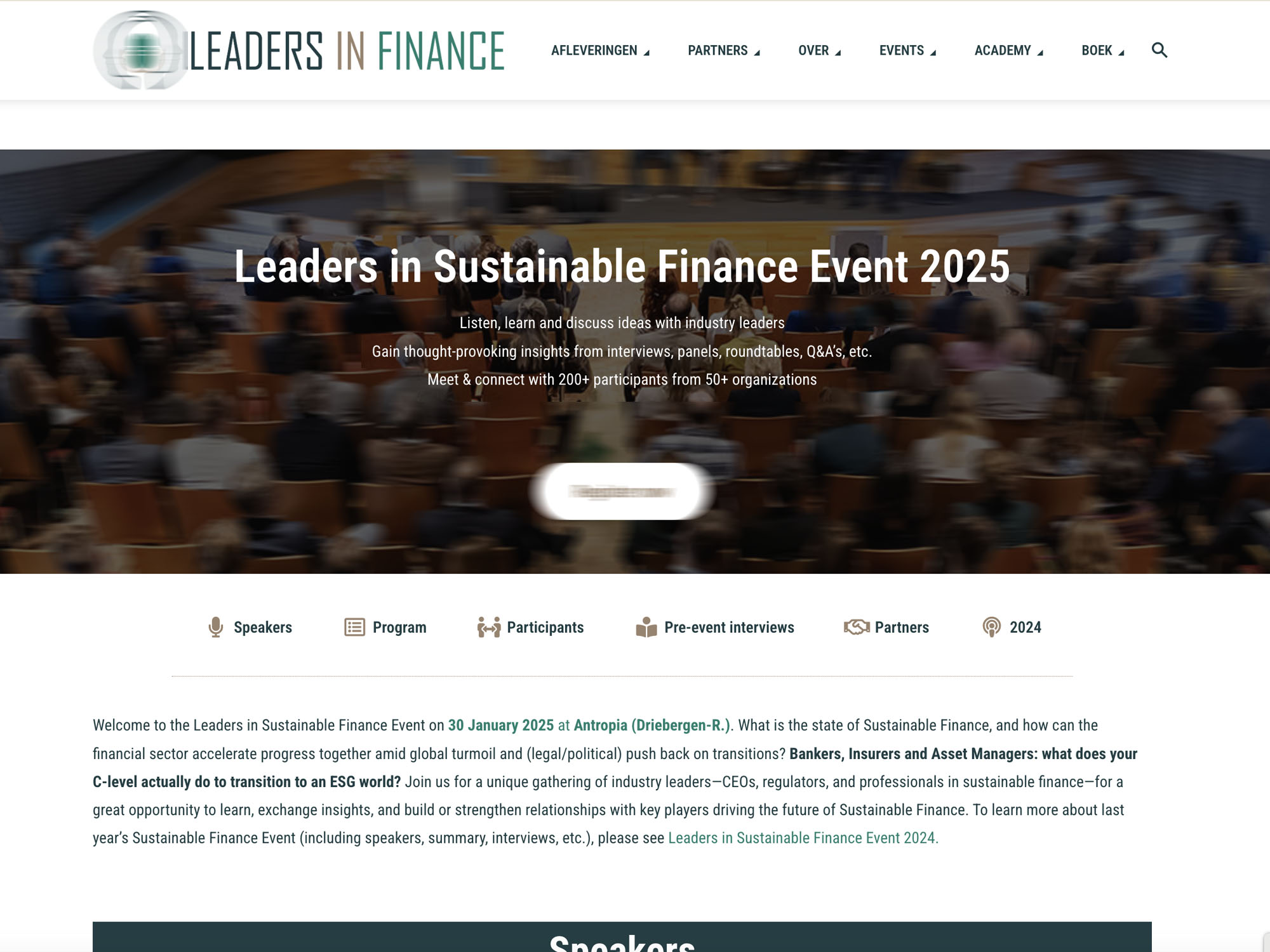 Leaders in Sustainable Finance Event 2025 screenshot