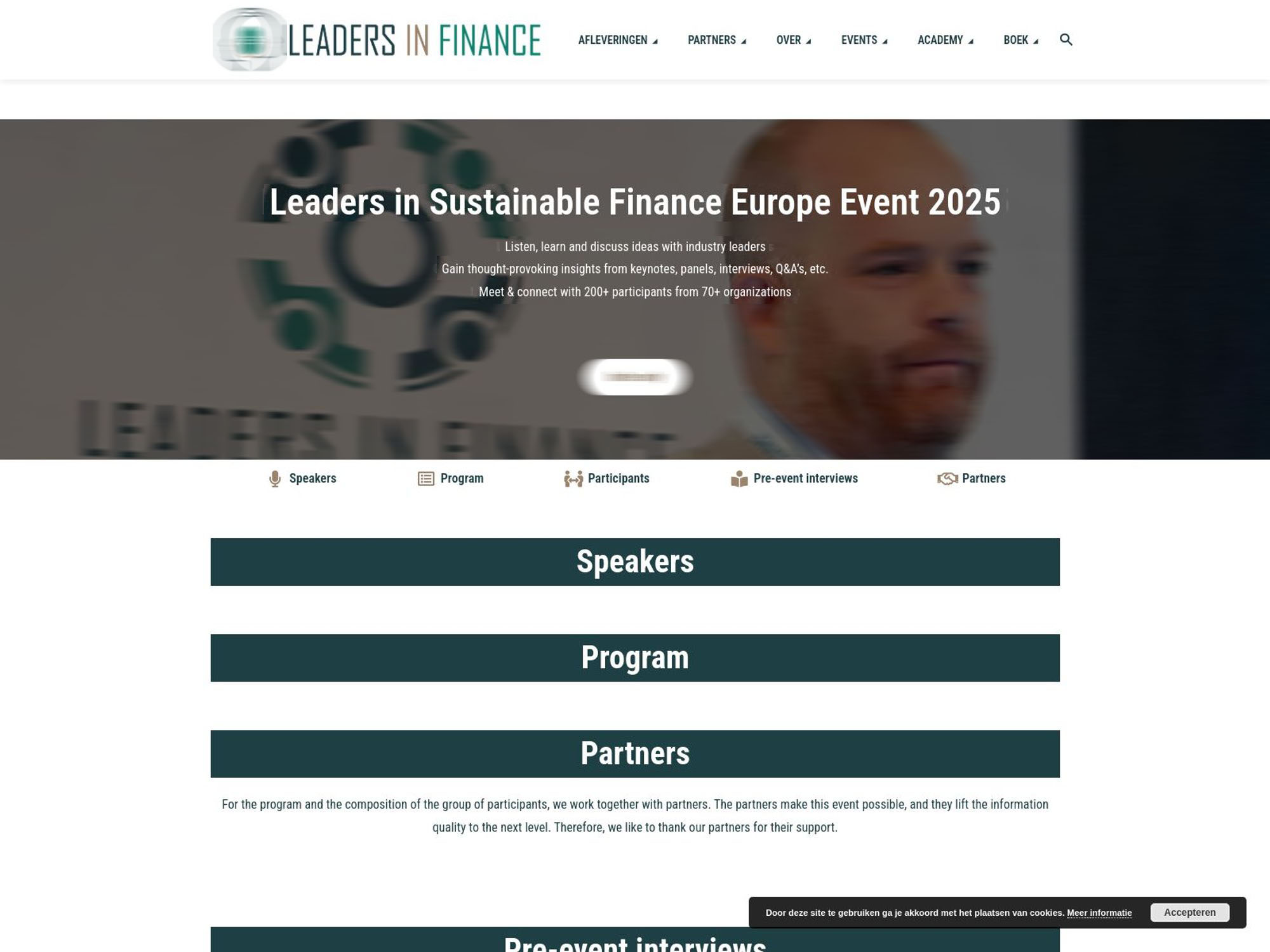 Leaders in Sustainable Finance Europe Event 2025 screenshot