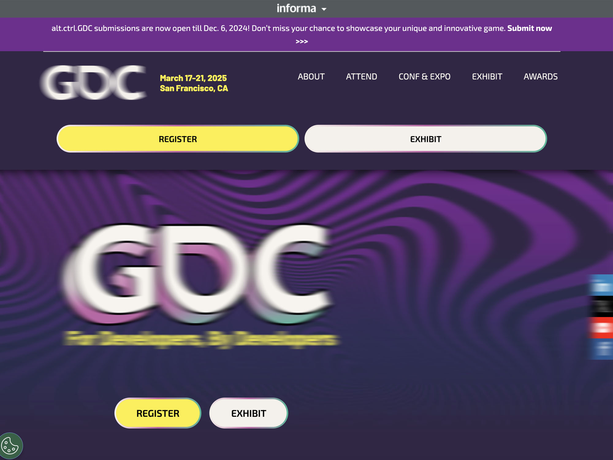 GDC 2025 - Game Developers Conference website