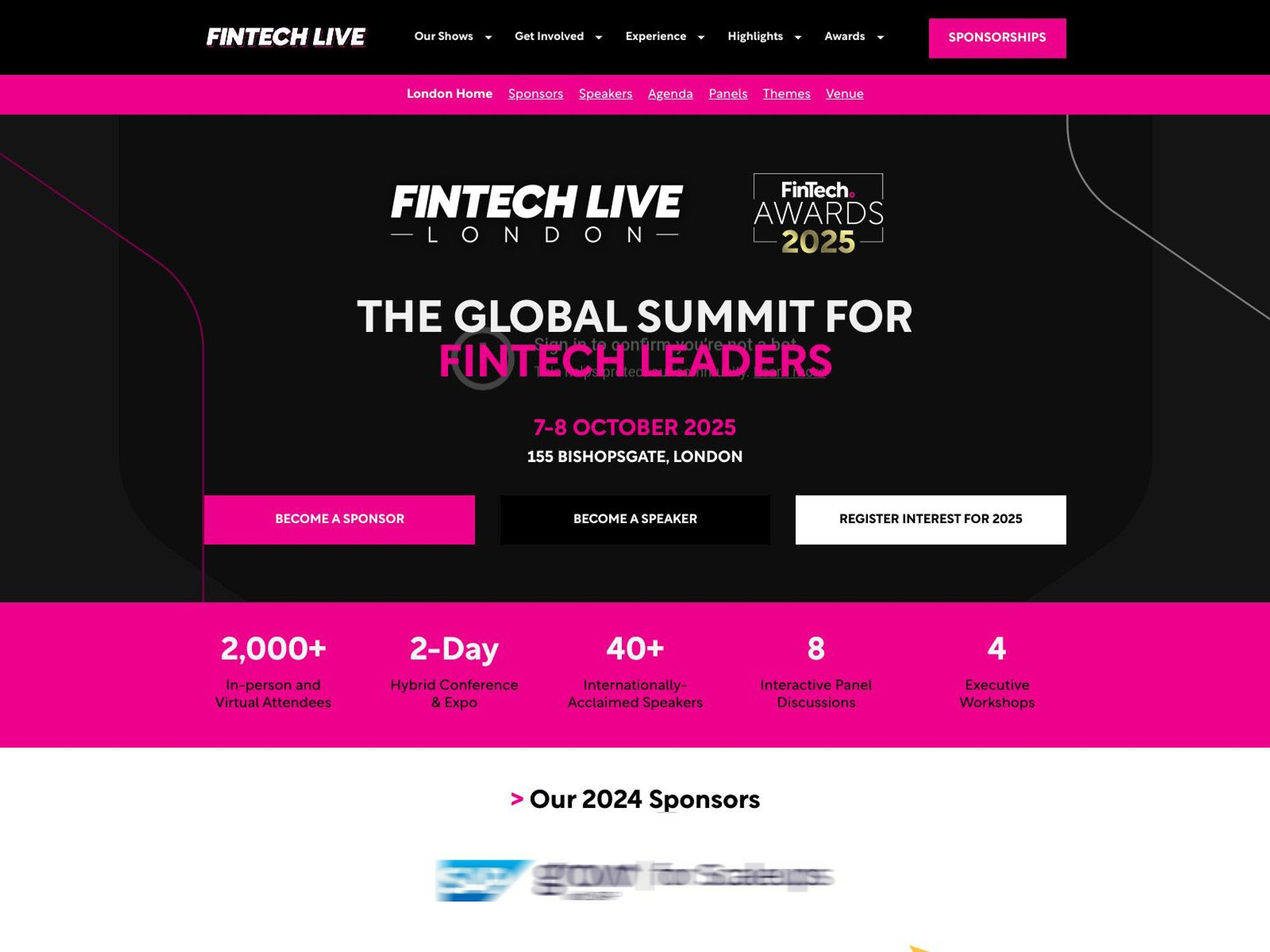 FinTech Live London 2025 website