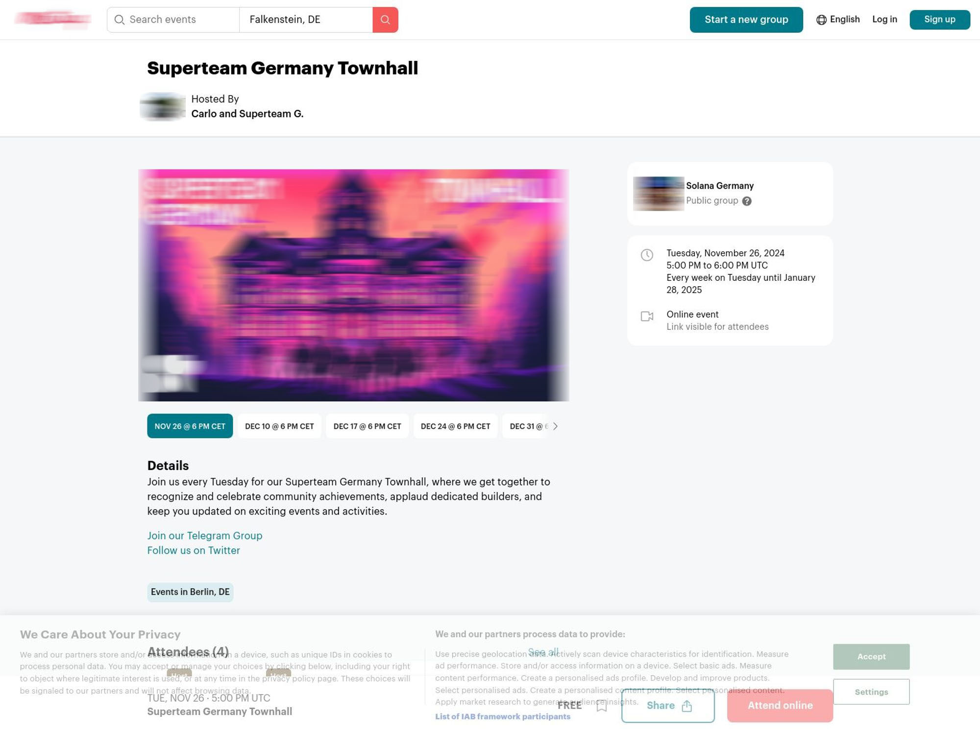 Superteam Germany Townhall website