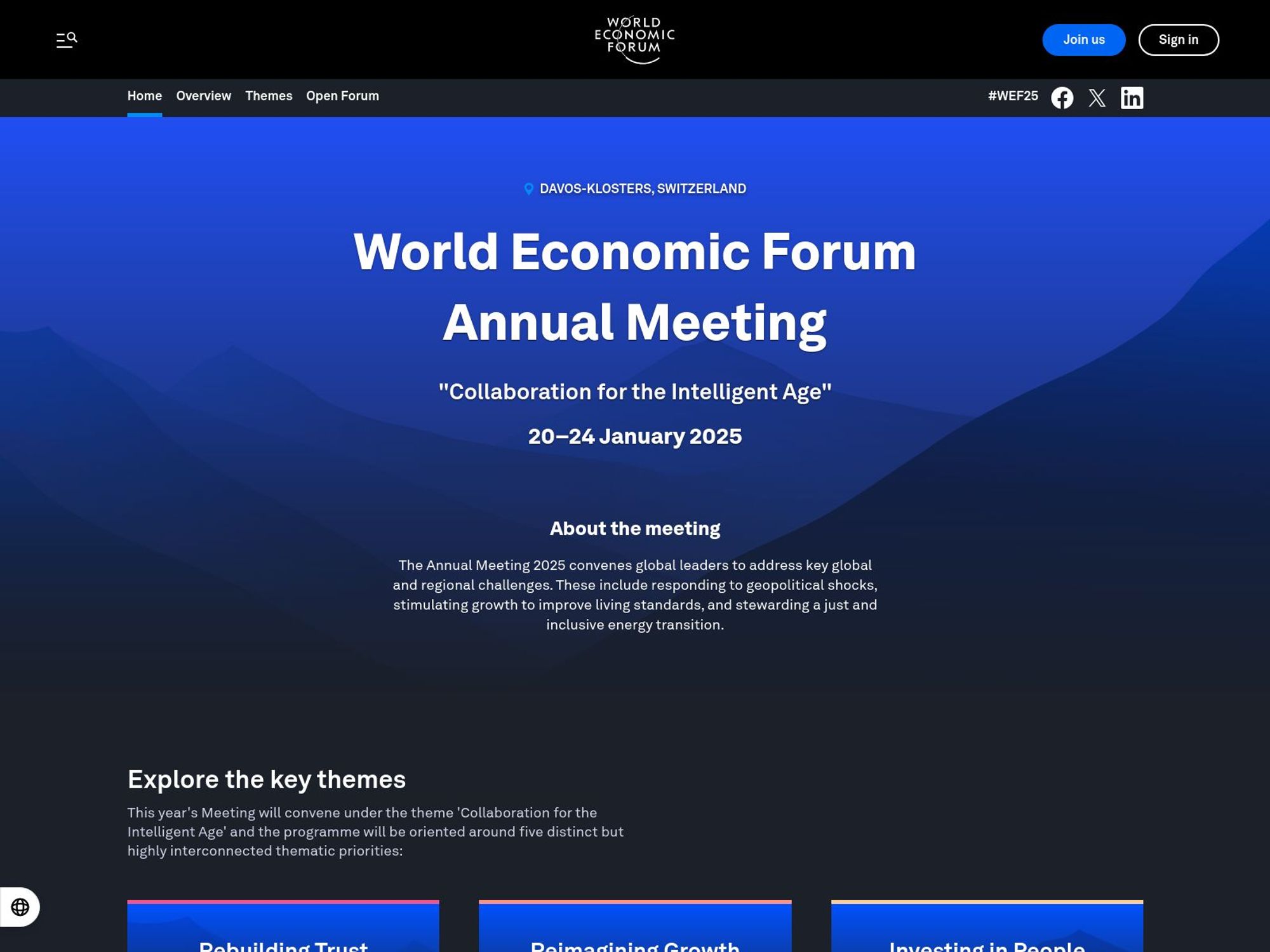 World Economic Forum Annual Meeting 2025 screenshot