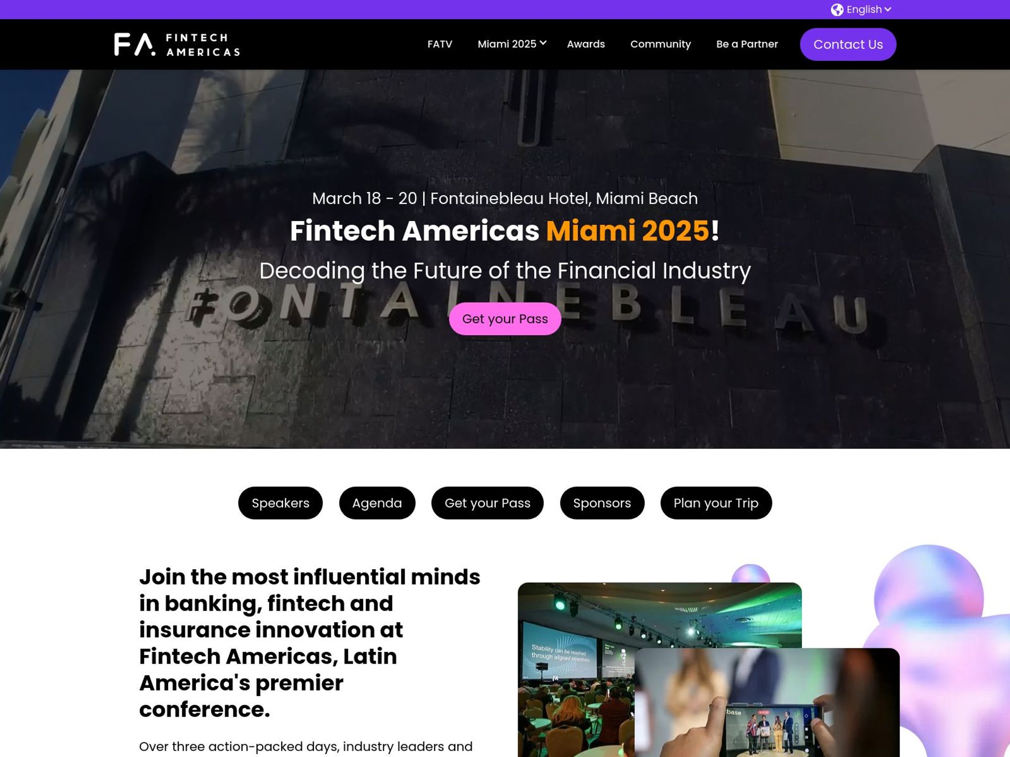 Fintech Americas Miami 2025 screenshot