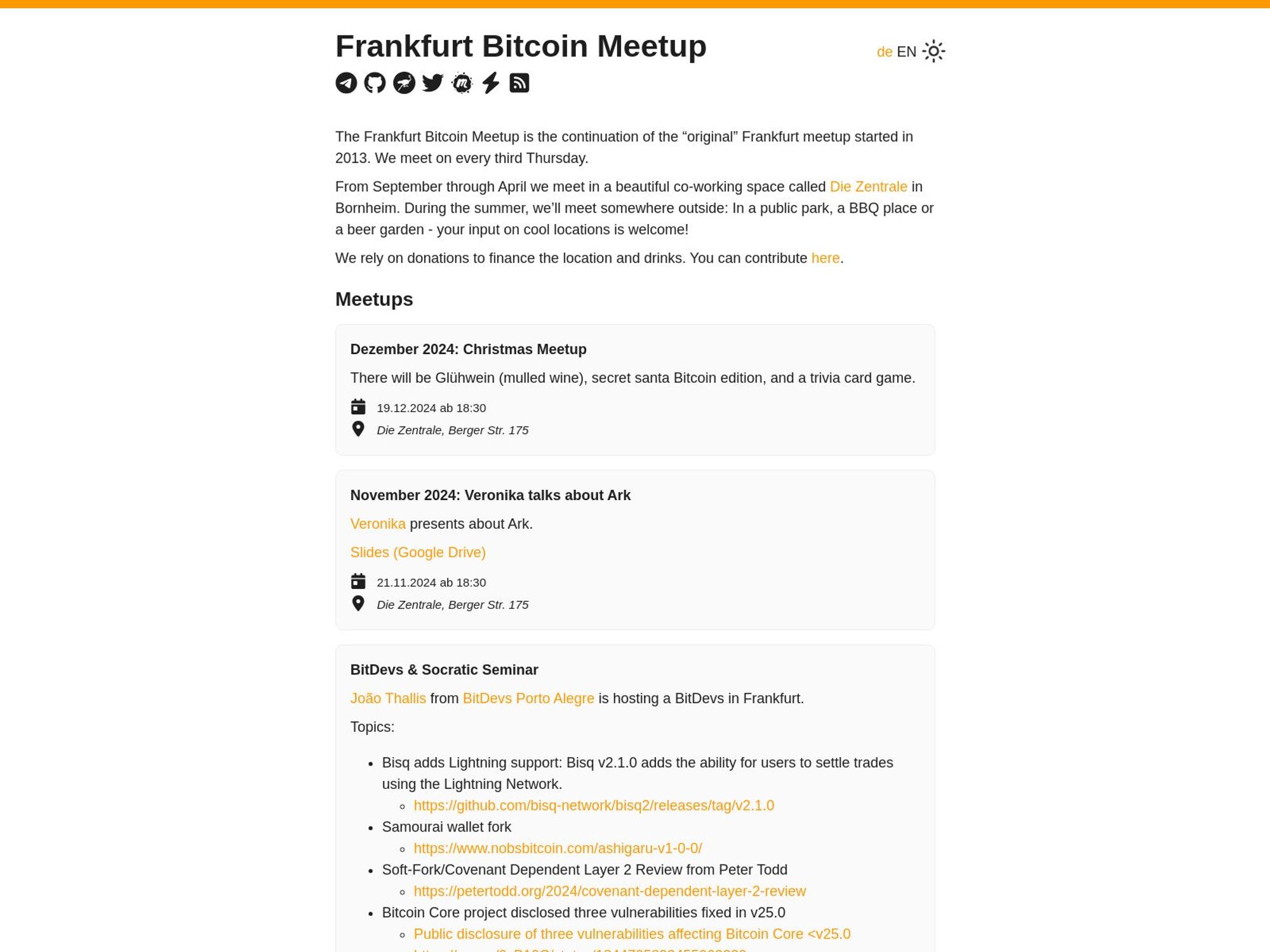 Frankfurt Bitcoin Christmas Meetup screenshot