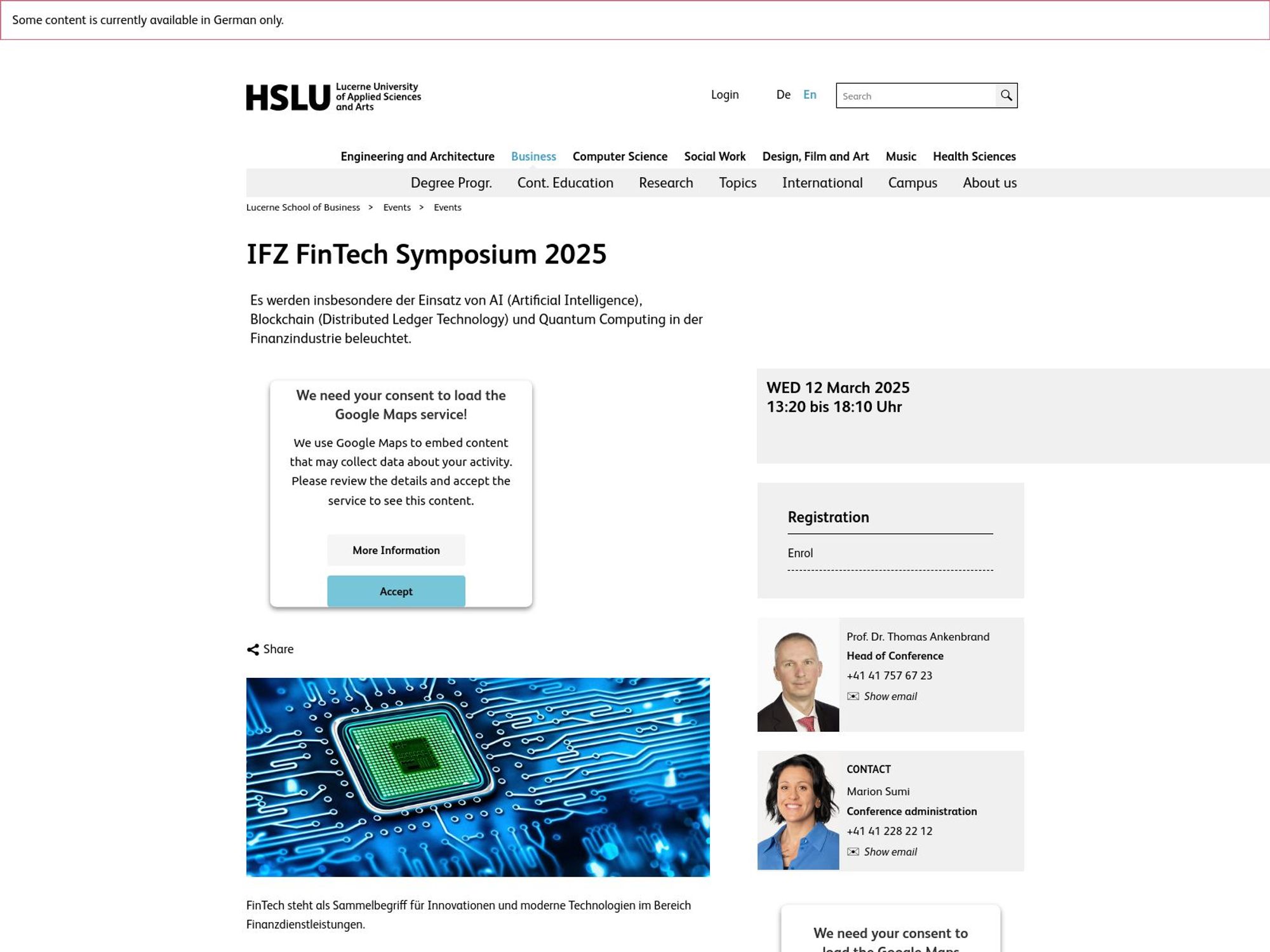 IFZ FinTech Symposium 2025 screenshot