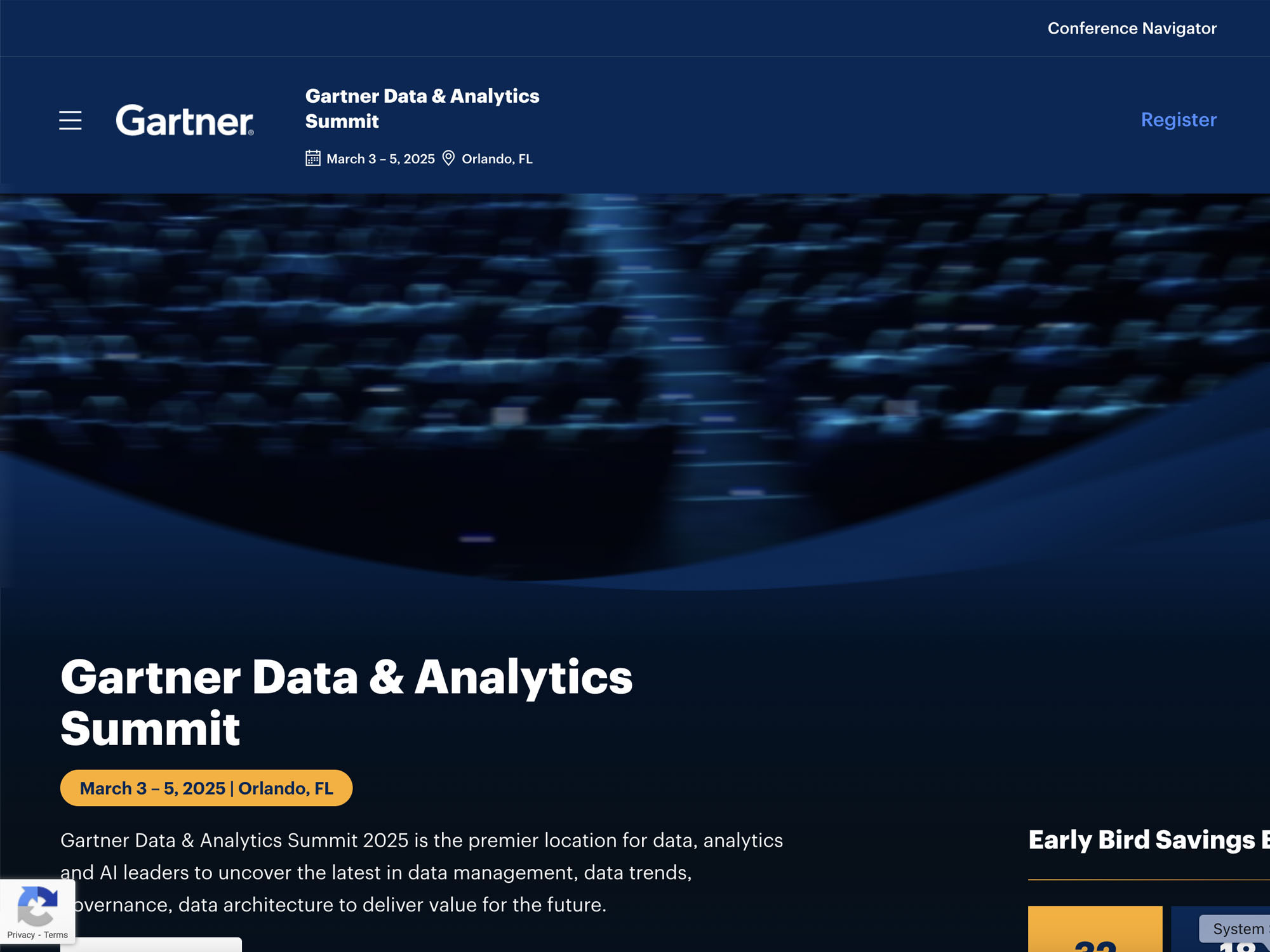 Gartner Data & Analytics Summit screenshot