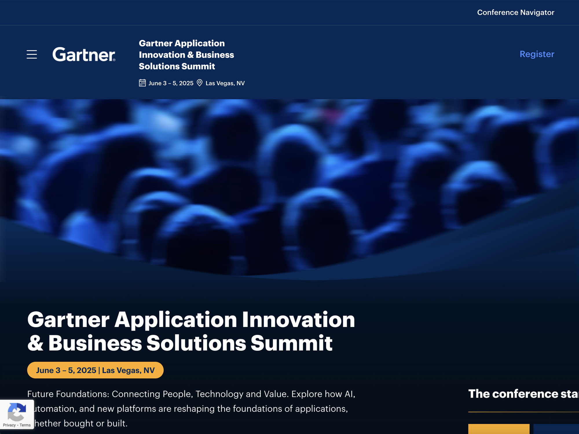 Gartner Application Innovation & Business Solutions Summit screenshot