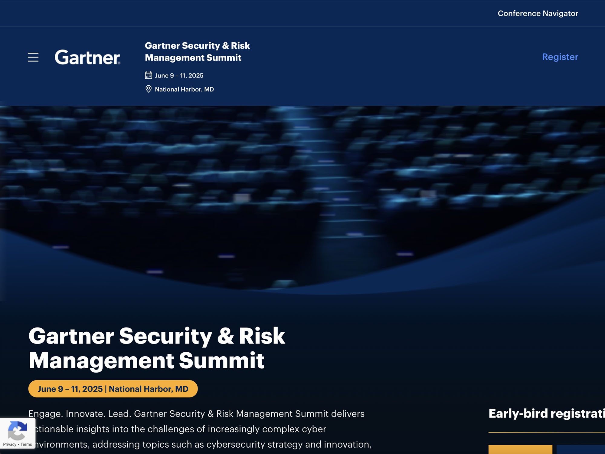 Gartner Security & Risk Management Summit screenshot