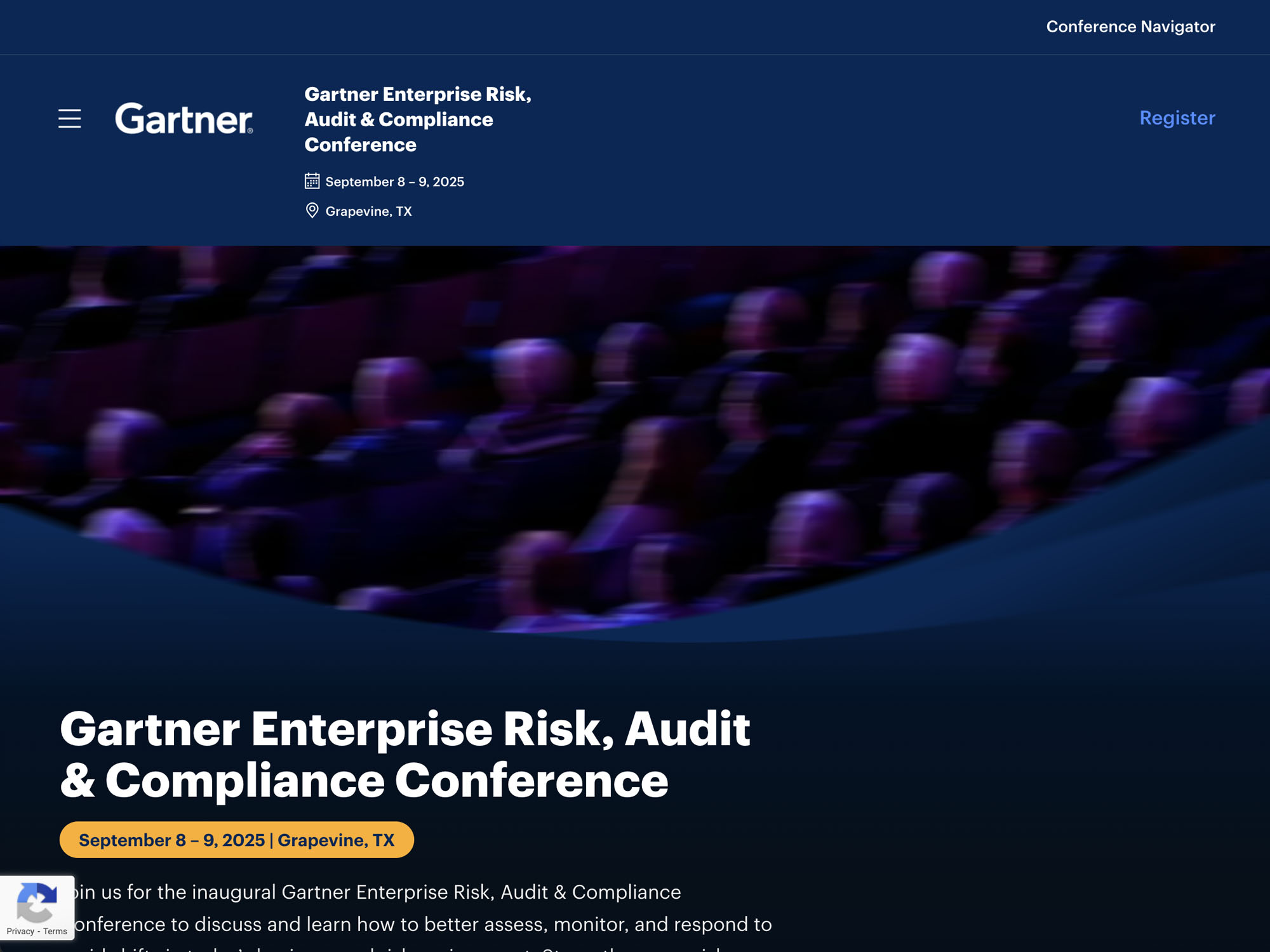 Gartner Enterprise Risk, Audit & Compliance Conference screenshot