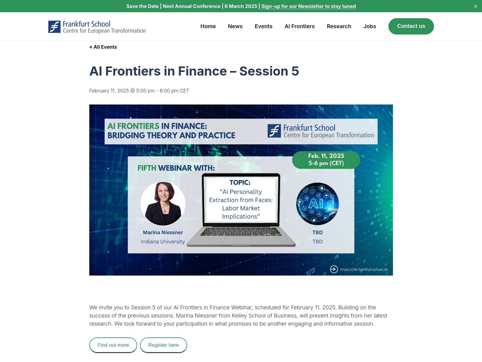 AI Frontiers in Finance – Session 5 screenshot