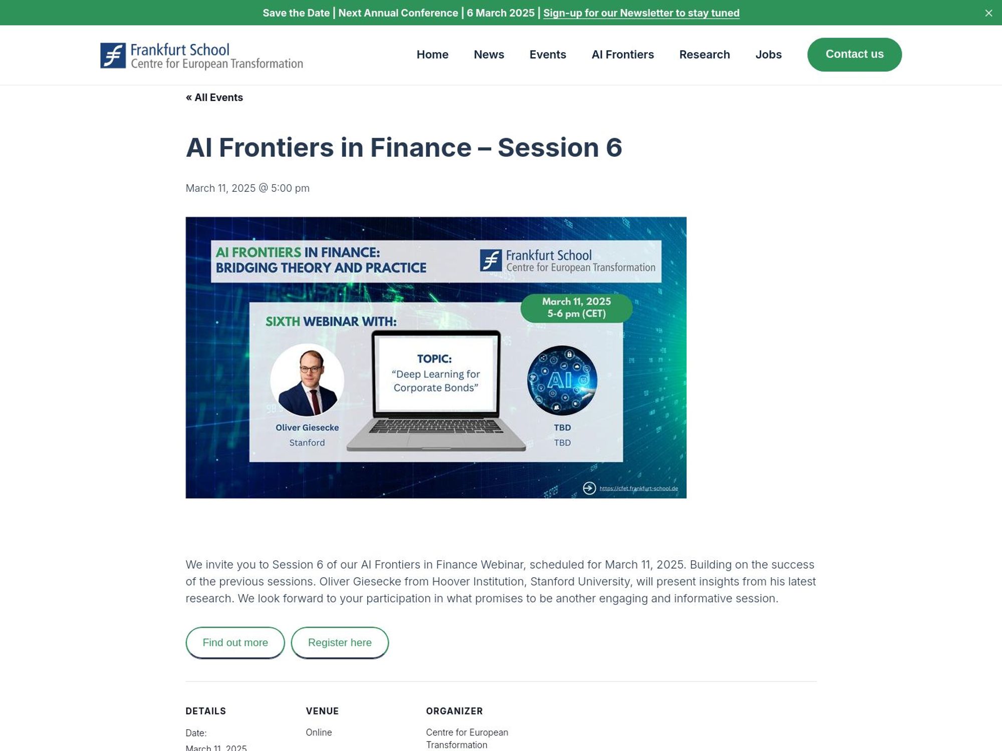 AI Frontiers in Finance – Session 6 screenshot