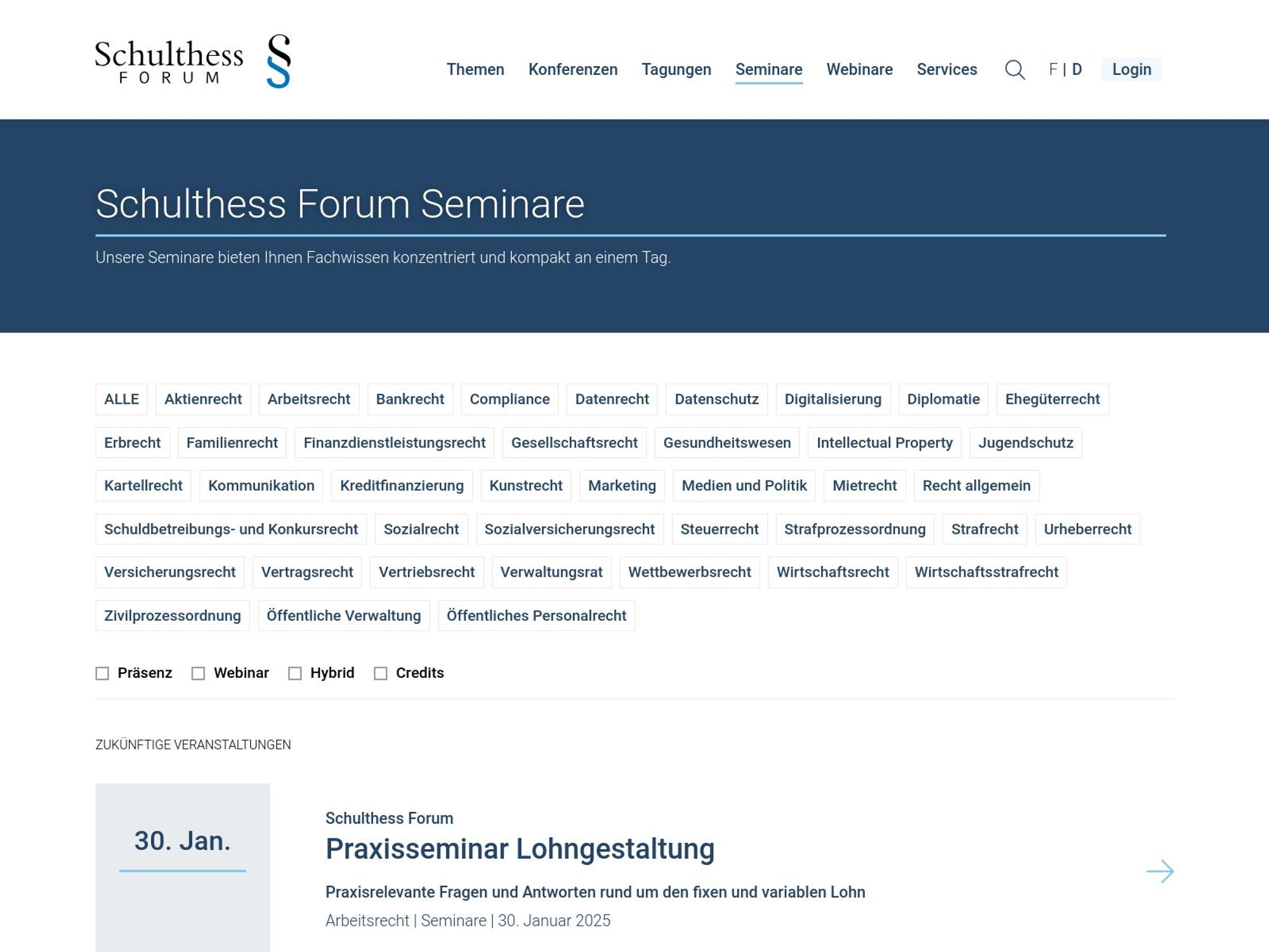 Schulthess Forum Praxisseminar Lohngestaltung screenshot